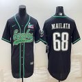 2023 Super Bowl Philadelphia Eagles #68 Jordan Mailata black baseball jerseys Joint name-BD 01