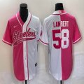 Nike Pittsburgh Steelers #58 Jack Lambert pink and white splits baseball Jersey Joint name-BD