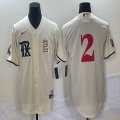 Nike Texas Rangers #2 Marcus Semien beige majestic baseball jerseys city version 01