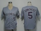 Colorado Rockies 5 GONZALEZ gray mlb Jerseys