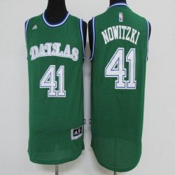 Dallas Mavericks 41# Dirk Nowitzki green nba basketball jerseys