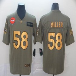 Denver Broncos #58 Von Miller green gold Nike Camo 2019 Salute to Service Limited Jersey