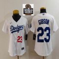 Youth Nike Los Angeles Dodgers #23 Kirk Gibson white majestic baseball jerseys 01