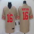 Nike 49ers #16 Joe Montana yellow Limited Jersey Inverted version