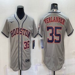 Nike Houston Astros #35 Justin Verlande gray Flexbase Authentic Collection Jersey 01