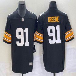 Nike Pittsburgh Steelers #91 Kevin Greene Black Color Rush Limited Jersey-BD