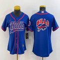 Women Nike Buffalo Bills blank blue baseball jerseys Joint name-BD 01