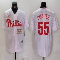 Nike Philadelphia Phillies #55 Ranger Suarez white majestic baseball jerseys 01