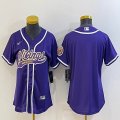 Youth Nike Minnesota Vikings blank purple baseball jerseys Joint name-BD