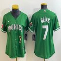 Women 2023 World Cup Mexico #7 Julio Urias green majestic baseball jerseys 01