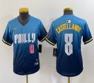 Youth Nike Philadelphia Phillies #8 Castellanos skyblue majestaic baseball jersey city version-BD 01