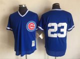 Chicago Cubs #23 Ryne Sandberg bule throwback baseball jersey