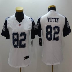 Women Dallas Cowboys #82 Jason Witten Nike White Color Rush Limited Jersey