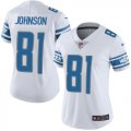 Custom Women Detroit Lions #81 Calvin Johnson Nike white Color Rush Limited Jersey