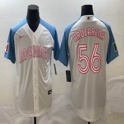 2023 World Cup Mexico #56 Randy Arozarena white skyblue majestic baseball jerseys 23