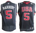 USA #5 Stephon Marbury Soul Swingman Stitched Blue Jersey