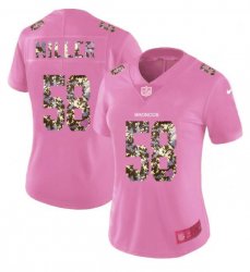 Women Nike Denver Broncos 58 Miller Pink Camouflage font love pink 2017 Vapor Untouchable player jersey