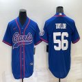 Nike New York Giants #56 Lawrence Taylor blue baseball jerseys Joint name-BD