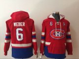 2017 Montreal Canadiens #6 Shea Weber Red hockey Hooded Sweatshirt