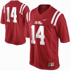 Ole Miss Rebels Bo Wallace 14 College Football Jerseys-Red