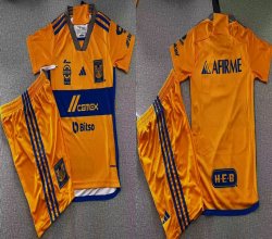 2023-2024 Tigres UANL club yellow kid soccer jersey home