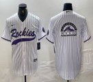 Nike Colorado Rockies blank white majestic baseball jerseys Joint name -BD 04