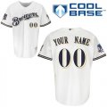 Milwaukee Brewers Home Custom White MLB Jersey