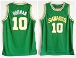 NCAA Oklahoma Savages #10 Dennis Rodman green College Basketball Jersey