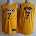 Nike NBA Los Angeles Lakers #7 Carmelo Anthony Yellow nba basketball Jerseys 75th-LC