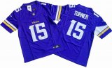 Minnesota Vikings 15# Dallas Turner Nike Purple Vapor F.U.S.E. Limited Jersey 01