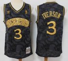 Philadelphia 76ers 3# Allen Iverson throwback black NBA Jerseys-S8