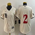 Youth Nike Texas Rangers #2 Marcus Semien beige majestic baseball jerseys city version