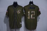 Cleveland Indians #12 Francisco Lindor Green Salute to Service Stitched MLB Jersey