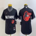 Youth Nike Baltimore Orioles blank black majestic baseball jersey city version-BD