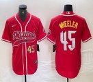 Nike Philadelphia Phillies #45 Zack Wheeler red majestic baseball jersey Joint name-BD 01