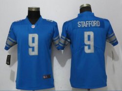 Women Detroit Lions #9 Matthew Stafford Nike blue Color Rush Limited Jersey(1)