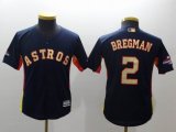 Youth Houston Astros #2 Alex Bregman blue gold 2017 World Series Champions jerseys