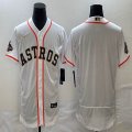 Nike Houston Astros blank white Flexbase Authentic Collection Jersey champion patch-BD