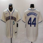 Nike Seattle Mariners #44 Julio Rodríguez beige majestic mlb jersey-BD 01