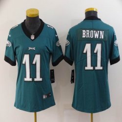 Women Philadelphia Eagles #11 Carson A.J. Brown green Color Rush Limited Jersey-BD