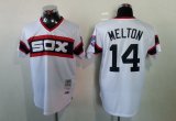 Chicago White Sox MELTON 14 White throwback mlb jerseys