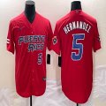 Puerto Rico Baseball #5 Enrique Hernandez red 2023 World Baseball Classic Replica Player Jersey 04