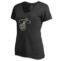 Women's Miami Heat Fanatics Branded Black Plus Size Cloak Camo V-Neck T-Shirt