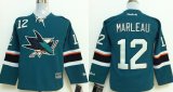 Youth San Jose Sharks 12# Patrick Marleau green hockey jersey