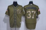 Washington Nationals #37 Stephen Strasburg Green Salute to Service Stitched MLB Jersey