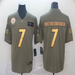 Pittsburgh Steelers #7 Ben Roethlisberger green gold Nike Camo 2019 Salute to Service Limited Jersey