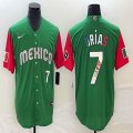 2023 World Cup Mexico #7 Julio Urias green red majestic baseball jerseys 02