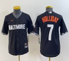 Youth Nike Baltimore Orioles #7 Holliday black majestic baseball jersey-BD 02