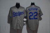 Los Angeles Dodgers #22 Clayton Kershaw gray majestic Baseball Jersey