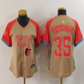 Women Nike Baltimore Orioles #35 Adley Rutschman Cream 2024 MLB All-Star jersey 02